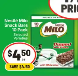 IGA Nestlé Milo Snack Bars 10 Pack Selected Varieties offer
