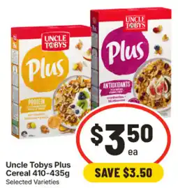 IGA Uncle Tobys Plus Cereal offer