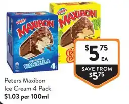 Foodworks Peters Maxibon Ice Cream offer