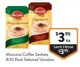 Foodworks Moccona Coffee Sachets 8/10 Pack Selected Varieties offer