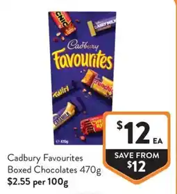 Foodworks Cadbury Favourites Boxed Chocolates offer