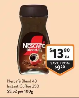 Foodworks Nescafé Blend 43 Instant Coffee offer
