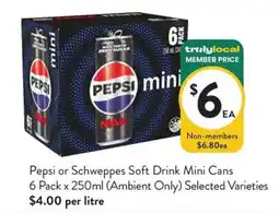 Foodworks Pepsi Max Mini Cans offer