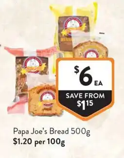 Foodworks Papa Joe's Bread offer