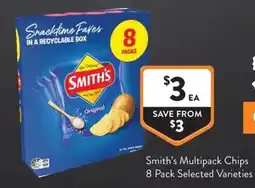 Foodworks Smith's Multipack Chips 8 Pack Selected Varieties offer