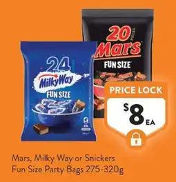 Foodworks Mars Milky Way Snickers Fun Size Party Bags offer