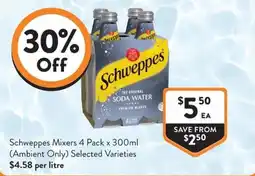 Foodworks Schweppes Mixers offer