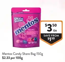 Foodworks Mentos Candy Share Bag offer