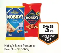 Foodworks Nobby's Salted Peanuts or Beer Nuts offer
