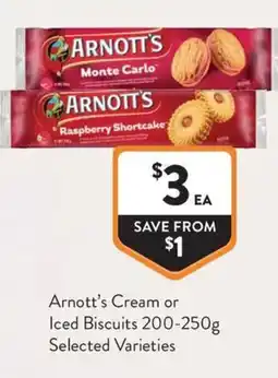 Foodworks Arnott's Cream or Iced Biscuits offer
