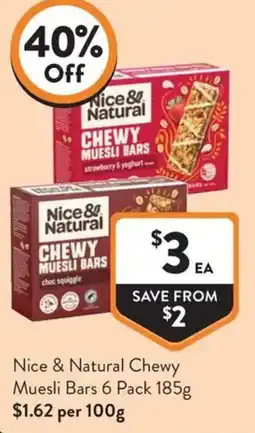 Foodworks Nice & Natural Chewy Muesli Bars offer