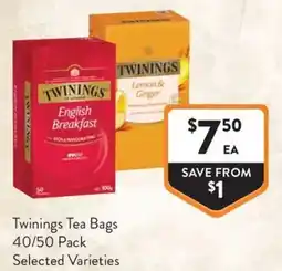 Foodworks Twinings Tea Bags Selected Varieties offer
