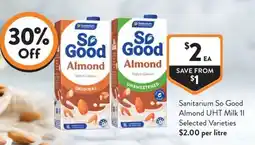 Foodworks Sanitarium So Good Almond UHT Milk offer