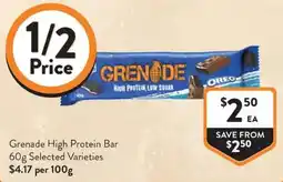 Foodworks Grenade High Protein Bar offer