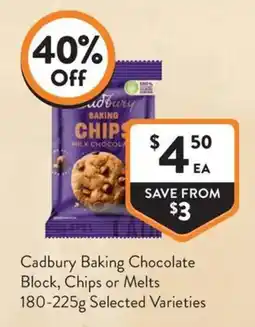 Foodworks Cadbury Baking Chocolate Block offer