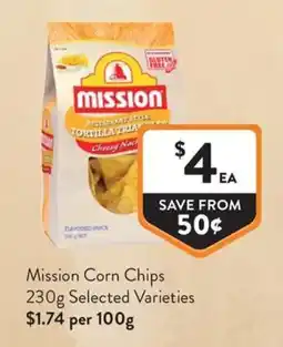 Foodworks Mission Corn Chips offer