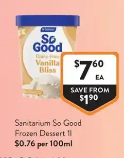 Foodworks Sanitarium So Good Frozen Dessert offer