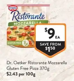 Foodworks Dr. Oetker Ristorante Mozzarella Gluten Free Pizza offer
