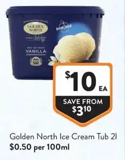 Foodworks Golden North Ice Cream Tub offer