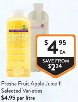 Foodworks Presha Fruit Apple Juice offer