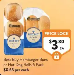 Foodworks Best Buy Hamburger Buns or Hot Dog Rolls offer
