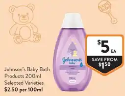 Foodworks Johnson's Baby Bath Products offer
