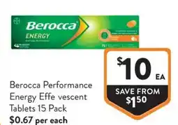 Foodworks Berocca Performance Energy Effervescent Tablets offer