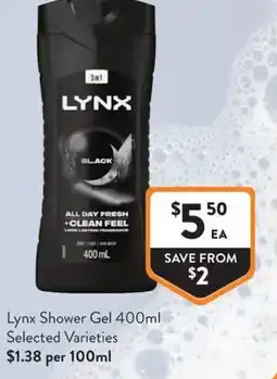 Foodworks Lynx Shower Gel offer