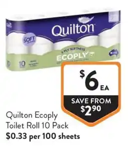 Foodworks Quilton Ecoply Toilet Roll offer