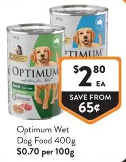 Foodworks Optimum Wet Dog Food offer