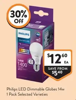 Foodworks Philips LED Dimmable Globes 14w offer