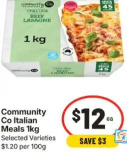 IGA Community Co Italian Meals offer