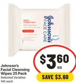 IGA Johnson's Facial Cleansing Wipes offer