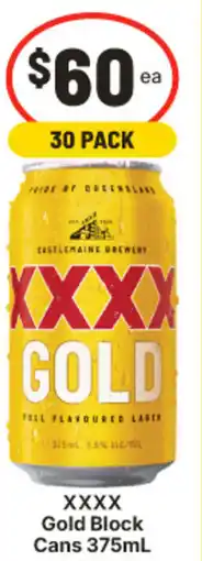 IGA XXXX Gold Block Cans offer