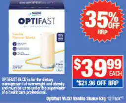 Direct Chemist Outlet Optifast Vanilla Shake offer