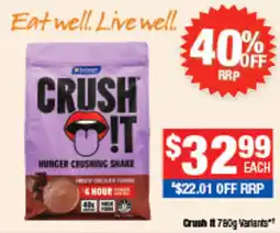 Direct Chemist Outlet Crush It Hunger Crushing Shake offer