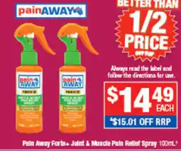 Direct Chemist Outlet Pain Away Forte+ Joint & Muscle Pain Relief Spray offer