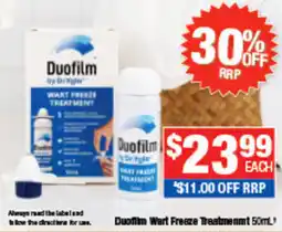 Direct Chemist Outlet Duofilm Wart Freeze Treatment offer