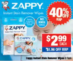 Direct Chemist Outlet Zappy Instant Stain Remover Wipes offer