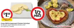 Coles Coles RSPCA Approved Chicken Schnitzel offer