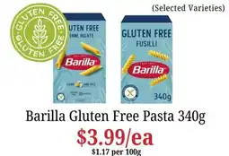 Farmer Jack's Barilla Gluten Free Pasta offer
