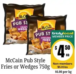 Farmer Jack's McCain Pub Style Fries or Wedges offer