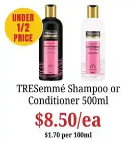 Farmer Jack's TRESemmé Shampoo or Conditioner offer