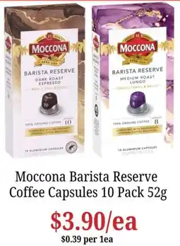 Farmer Jack's Moccona Barista Reserve Coffee Capsules offer