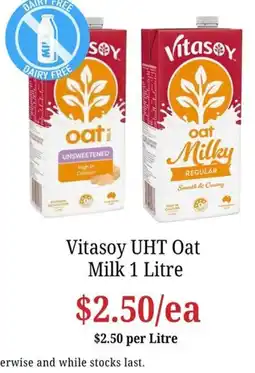 Farmer Jack's Vitasoy UHT Oat Milk offer