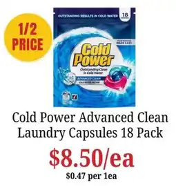 Farmer Jack's Cold Power Advanced Clean Laundry Capsules offer