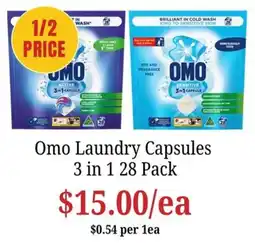 Farmer Jack's Omo Laundry Capsules 3 in 1 offer