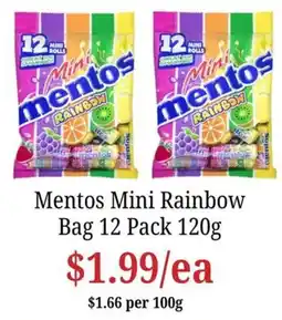 Farmer Jack's Mentos Mini Rainbow offer
