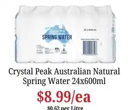 Farmer Jack's Crystal Peak Australian Natural Spring Water offer