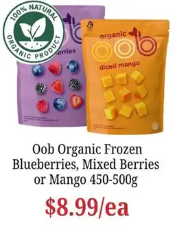 Farmer Jack's Oob Organic Frozen Blueberries, Mixed Berries or Mango offer